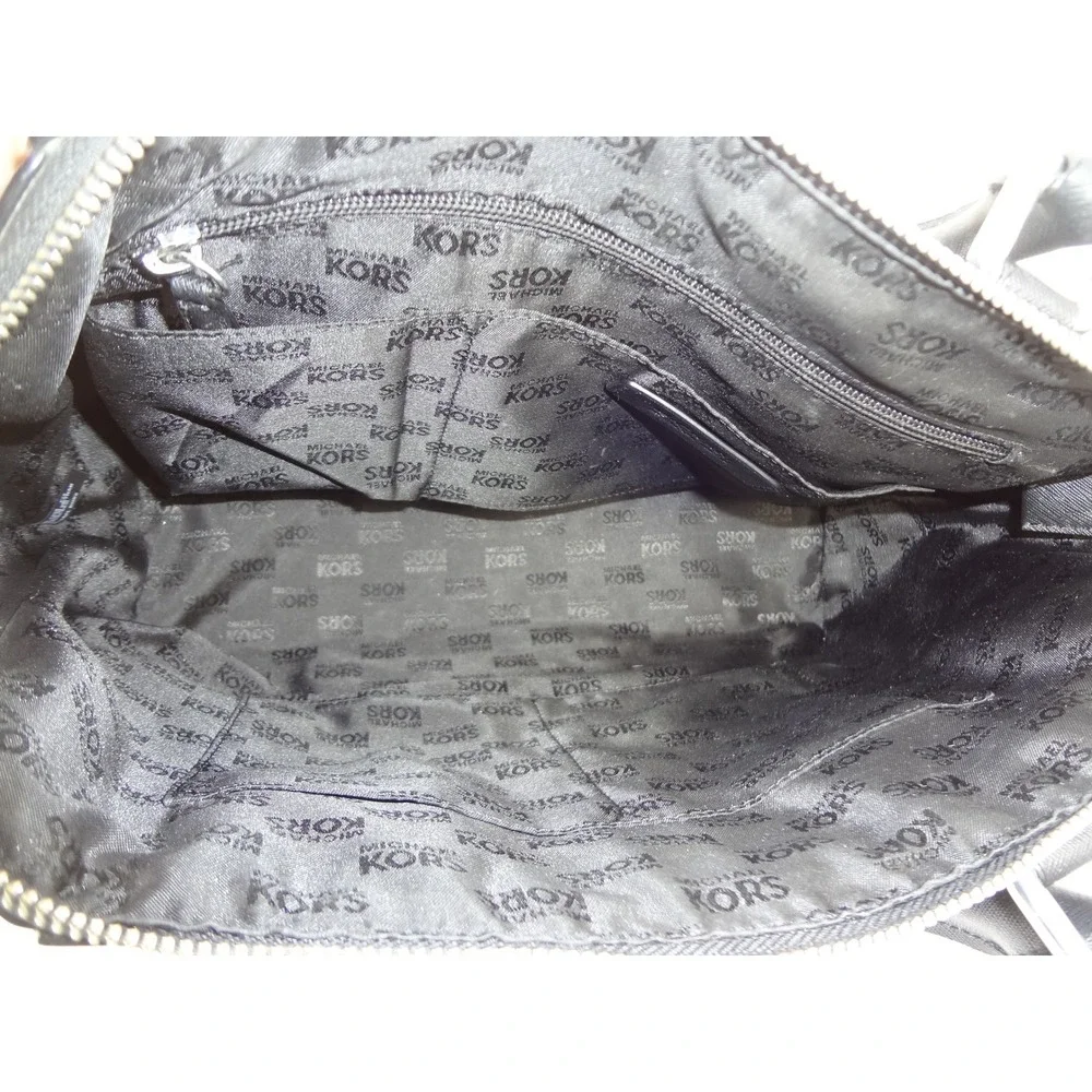 Michael Kors Ciara Satchel Black Saffiano Leather Silver Hardware Handbag - Picture 6 of 7